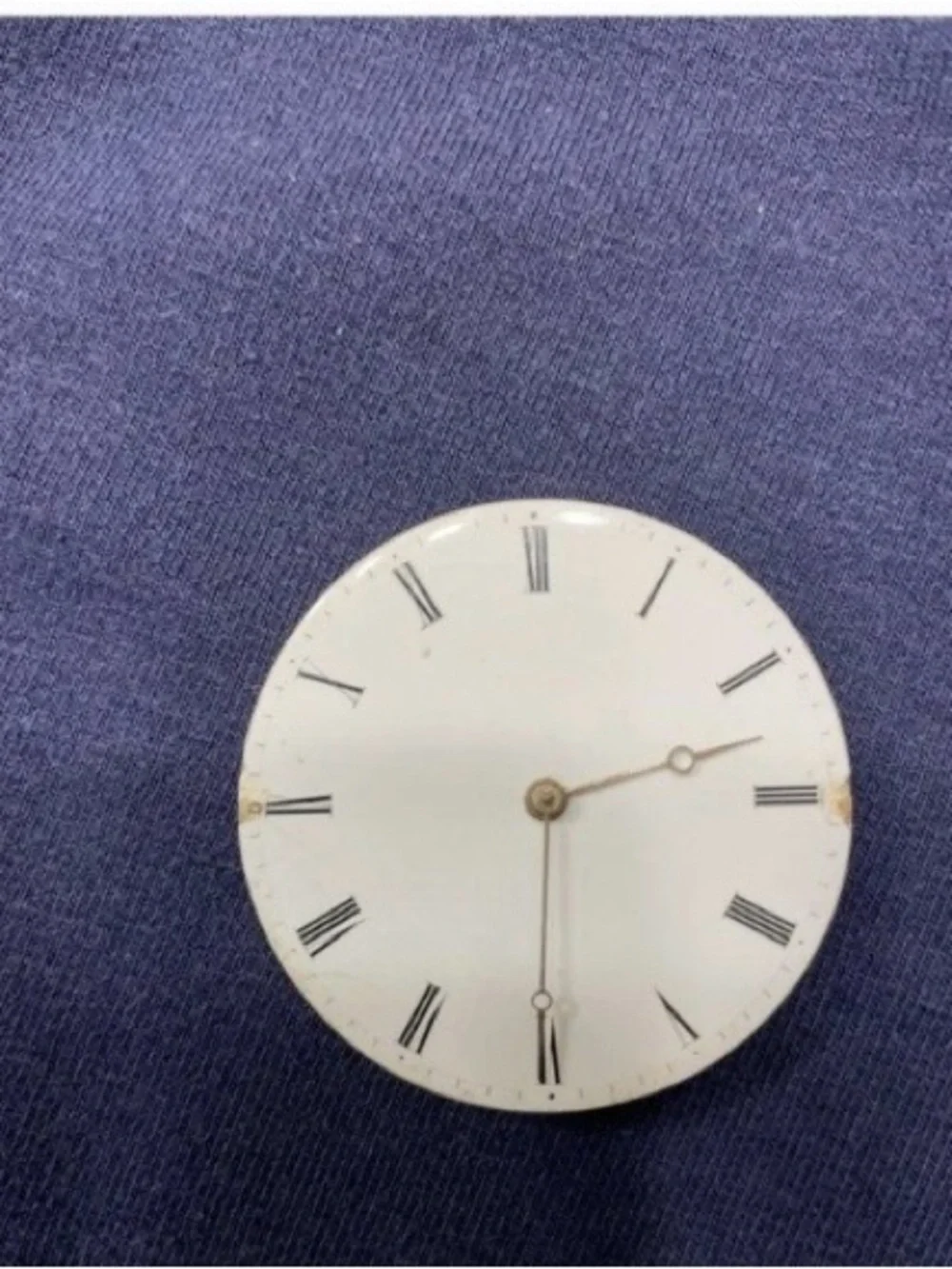 French Men's Pocket Watch Mechanism with White Dial